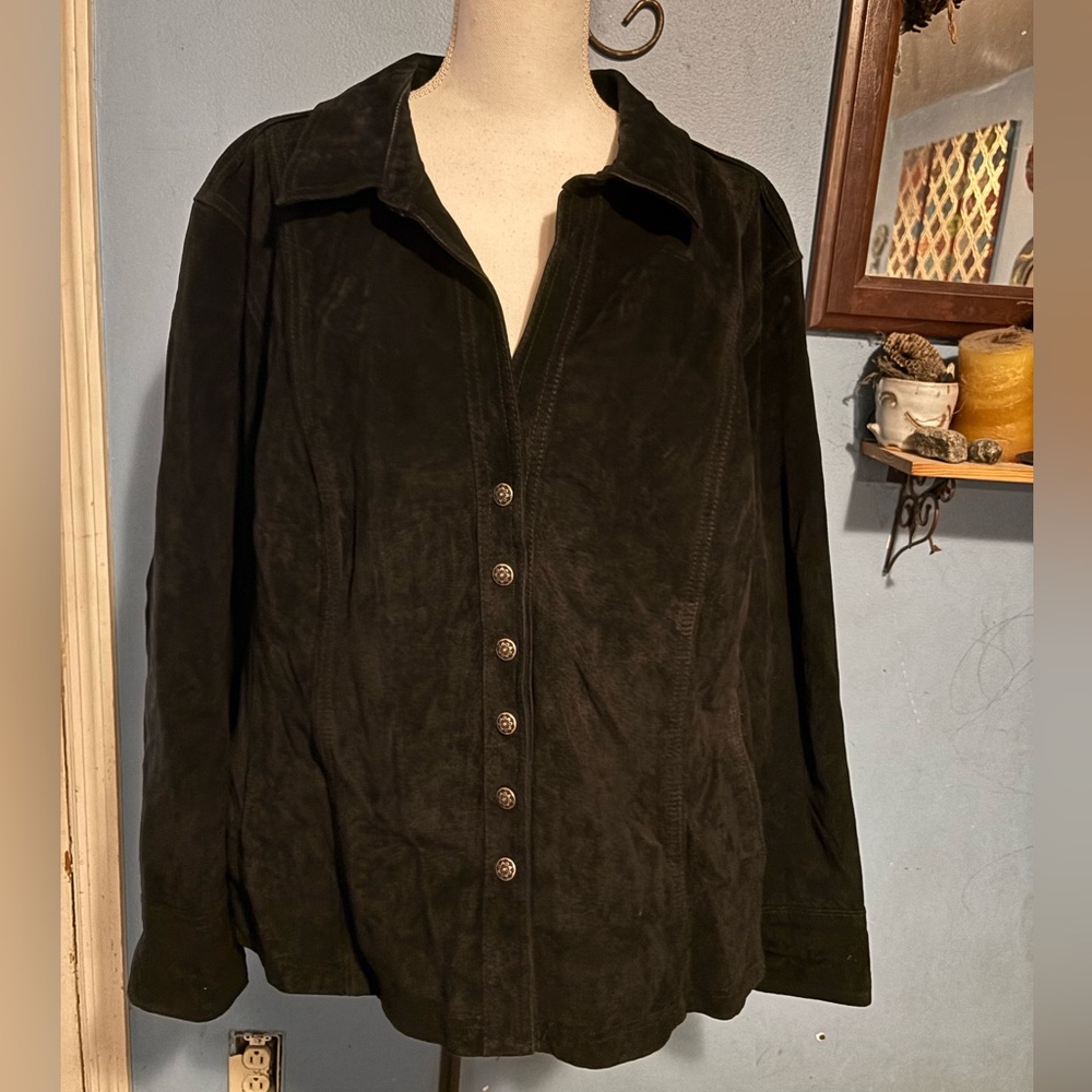 Dressbarn Woman, Black Suede, Plus Sized, Jacket